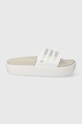Pantofle adidas Adilette Platform imitace kůže bílá IE9703