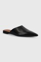 Vagabond Shoemakers klapki skórzane HERMINE płaski czarny 5733.401.20