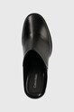 Kožené šľapky Calvin Klein GEO BLOCK MULE 60 čierna HW0HW01844