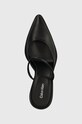 Calvin Klein slapi de piele PADDED CURVED STIL MULE PUMP 70 negru HW0HW01991
