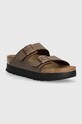 Παντόφλες Birkenstock Arizona Platform Flex 1027417.Mocca καφέ SS25
