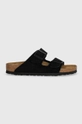 czarny Birkenstock klapki zamszowe Arizona Damski