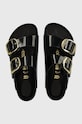 Birkenstock klapki skórzane Arizona Big Buckle czarny 1021471