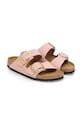 Birkenstock klapki nubukowe Arizona Big Buckle różowy 1026583