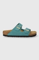 turkusowy Birkenstock klapki nubukowe Arizona Damski