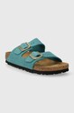 Birkenstock klapki nubukowe Arizona 1026537 turkusowy SS24
