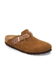 Birkenstock papucs velúrból Boston Braided barna