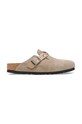 Semišové šľapky Birkenstock Boston Braided semišová koža béžová 1026694