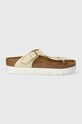Δερμάτινες σαγιονάρες Birkenstock Gizeh Platform Flex 1026899 μπεζ SS24