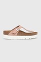 Birkenstock infradito in nubuck Gizeh Flex Platform Piatto rosa 1026980