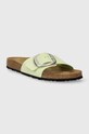 Kožené šľapky Birkenstock Madrid Big Buckle 1026564 zelená SS24