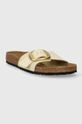 Кожаные шлепанцы Birkenstock Madrid Big Buckle бежевый