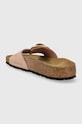 Obuwie Birkenstock klapki nubukowe Madrid Big Buckle 1026943 różowy