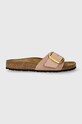 Birkenstock klapki nubukowe Madrid Big Buckle pozostałe różowy 1027056