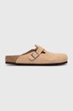 Замшевые шлепанцы Birkenstock Boston венский бежевый 1026948