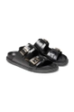 black Birkenstock leather sliders St Barths