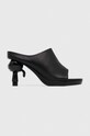 Karl Lagerfeld slapi de piele IKON HEEL gros negru KL39004.000
