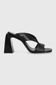Karl Lagerfeld slapi de piele ASTRA NOVA gros negru KL33104.000