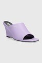 Kožené pantofle Karl Lagerfeld RIALTO KL34400.0VP fialová SS24