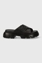 Δερμάτινες παντόφλες Karl Lagerfeld SUN TREKKA NFT KL83504.000 μαύρο SS24