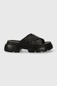 Δερμάτινες παντόφλες Karl Lagerfeld SUN TREKKA NFT KL83504.000 μαύρο SS24