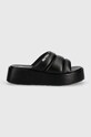 Karl Lagerfeld Jeans papuci KLJ WEDGE KLJ87900.000 negru SS24