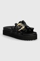 Versace Jeans Couture ciabatte slide Arizona finta pelle fiore nero 76VA3SM5.71570.899