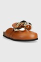 JW Anderson infradito in pelle Chain Loafer ANW35004E.509 marrone SS24