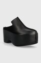 Kožené šľapky JW Anderson Platform Clog ANW42000A.999 čierna SS24
