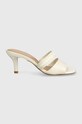 Pantofle Tommy Hilfiger SPORTY LEATHER MULE FW0FW07640 béžová SS24