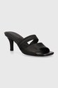 Шльопанці Tommy Hilfiger SPORTY LEATHER MULE синтетичний чорний FW0FW07640