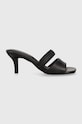 Tommy Hilfiger papuci SPORTY LEATHER MULE FW0FW07640 negru SS24