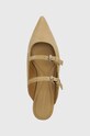 Велурени чехли Tommy Hilfiger TH POINTE SUEDE MULE бежов FW0FW07697