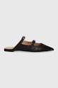 Кожаные шлепанцы Tommy Hilfiger TH POINTY LEATHER MULE венский чёрный FW0FW07722