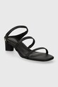 Obuv Kožené šľapky Tommy Hilfiger TH STRAP LEATHER MID HEEL FW0FW07731 čierna