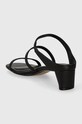 Kožené šľapky Tommy Hilfiger TH STRAP LEATHER MID HEEL čierna FW0FW07731