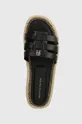nero Tommy Hilfiger infradito in pelle AUTHENTIC FLAT LTHR ESPADRILLE