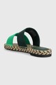Obuwie Tommy Hilfiger klapki TH SATIN FLAT ESPADRILLE SANDAL FW0FW07747 zielony