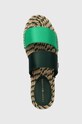 Tommy Hilfiger klapki TH SATIN FLAT ESPADRILLE SANDAL zielony FW0FW07747