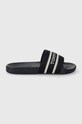 Šľapky Tommy Hilfiger HILFIGER POOLSLIDE WITH WEBBING textilný tmavomodrá FW0FW07845