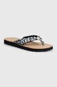 Tommy Hilfiger japonki TH EMBLEM ELEVATED BEACH SANDAL tekstylny granatowy FW0FW07847