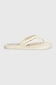 Žabky Tommy Hilfiger GLOBAL STRIPES FLAT BEACH SANDAL FW0FW07856 béžová SS24