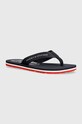 Tommy Hilfiger japonki GLOBAL STRIPES FLAT BEACH SANDAL tekstylny granatowy FW0FW07856