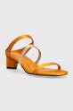 Tommy Hilfiger ciabatte slide TH STRAP SATIN MID HEEL FW0FW07899 arancione SS24