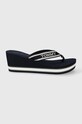 Žabky Tommy Hilfiger HILFIGER WEDGE BEACH SANDAL klín námořnická modř FW0FW07903