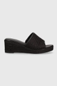 Tommy Hilfiger ciabatte slide TH ROPE WEDGE SANDAL nero