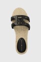 Tommy Hilfiger klapki skórzane TH EMBOSS FLAT ESP SANDAL czarny FW0FW07928