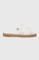 bianco Tommy Hilfiger infradito in pelle TH LEATHER FLAT ESP SANDAL Donna