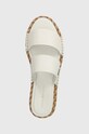 Tommy Hilfiger bőr papucs TH LEATHER FLAT ESP SANDAL fehér FW0FW07931