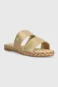 Tommy Hilfiger infradito in pelle TH GOLD FLAT ESPADRILLE SANDAL oro